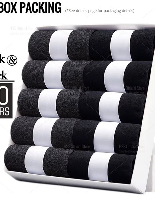 Load image into Gallery viewer, 5/10 Pairs Men'S Cotton Blend Socks Black Business Men Socks Soft Breathable Summer Winter for Male Socks plus Size (6.5-14)
