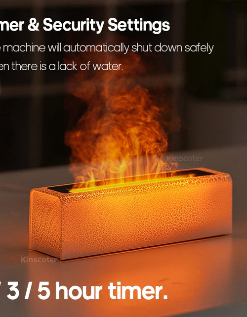 Load image into Gallery viewer, KINSCOTER Essential Oil Aroma Diffuser Flame Air Humidifier Ultrasonic Cool Mist Difusor with RGB Realistic Fire Night Light
