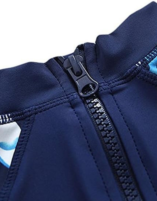 Load image into Gallery viewer, Baby Boys Kids Swimsuit One Piece Toddlers Zipper Bathing Suit Swimwear with Hat

