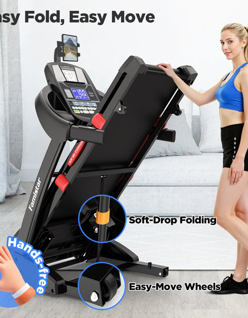 Load image into Gallery viewer, 5.0HP Folding Treadmill for Home with 20 Auto Incline, Smart APP, 300Lbs, Hifi Bluetooth Speakers, 64 Programs, 12MPH Speed, Foldable Electric Treadmill Running Machine, Knee Strap Gift

