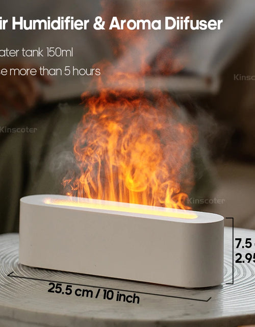 Load image into Gallery viewer, KINSCOTER Essential Oil Aroma Diffuser Flame Air Humidifier Ultrasonic Cool Mist Difusor with RGB Realistic Fire Night Light
