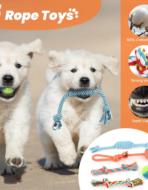 Load image into Gallery viewer, Juguetes Para Perros Pequeños, Paquete De 10 Juguetes Masticables Para Cachorros Para La Dentición Y El Entrenamiento Con Juguetes De Peluche Con Sonido, Pelota De Premio Y Juguetes De Cuerda Para Mantenerlos Ocupados
